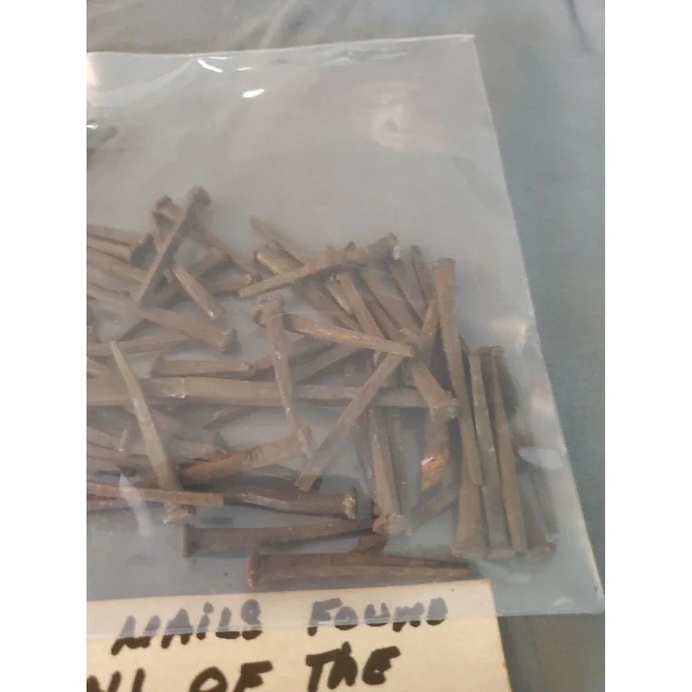 90 Antique Square Cut Coffin Nails Rusty Patina Primitive Used Old Building